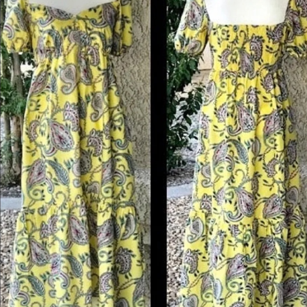 Zara ✨BNWT ✨ Yellow Paisley Maxi Drees